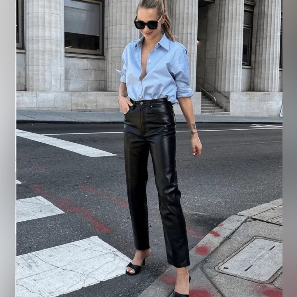 Aritzia Black Leather Pants